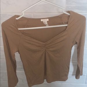 Forever 21 Ribbed v-neck long sleeve